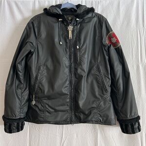 Hell Is For Heros Women's Black Hooded Ski Jacket, Size 44 (L)
